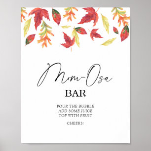 Herfstbladeren baby shower Momosa bar Poster