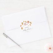 Herfstbladeren baby shower ronde sticker (Envelop)