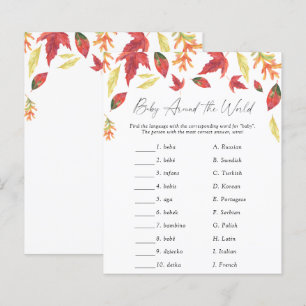 Herfstbladeren babyshower Baby over de hele wereld