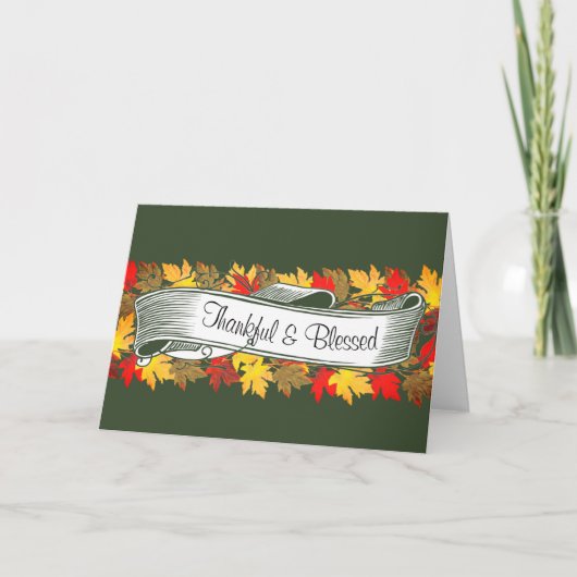 Herfstbladeren banner kaart (Voorkant)