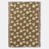 Herfstbladeren - beige en chocolade deken (Voorkant Verticaal)