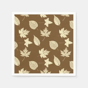 Herfstbladeren - beige en chocolade servetten