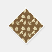 Herfstbladeren - beige en chocolade servetten (Hoek)