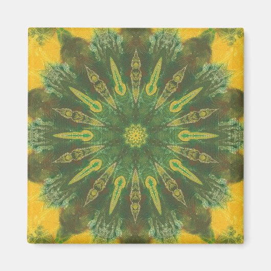 Herfstbladeren - berk abstracte caleidoscoopmagnee magneet (Voorkant)