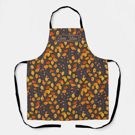 Herfstbladeren & bessen Custom Schort (Voorkant)