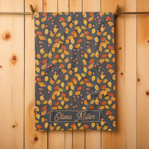 Herfstbladeren & bessen Custom Theedoek