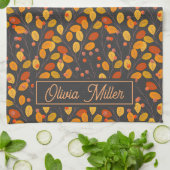 Herfstbladeren & bessen Custom Theedoek (Gevouwen)