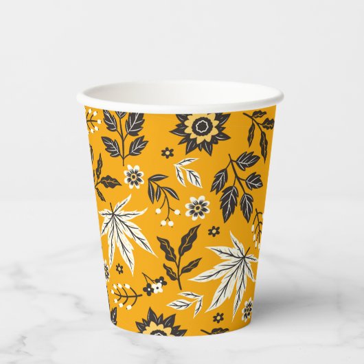 Herfstbladeren, Bessen & Eikels Papieren Bekers (Voorkant)