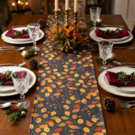 Herfstbladeren & bessen Naadloze Patroon Herfst Korte Tafelloper