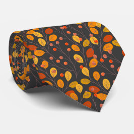 Herfstbladeren & bessen Naadloze Patroon Herfst Stropdas