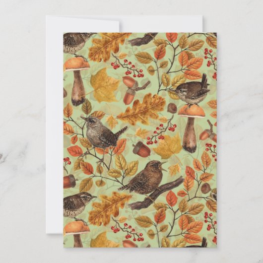 Herfstbladeren, bessen, paddenstoelen en winterkon (Voorkant)