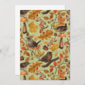 Herfstbladeren, bessen, paddenstoelen en winterkon (Voorkant / Achterkant)