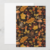 Herfstbladeren, bessen, paddenstoelen en winterkon (Voorkant / Achterkant)