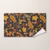 Herfstbladeren, bessen, paddenstoelen en winterkon bad handdoek (Handdoek)