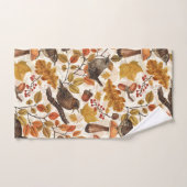 Herfstbladeren, bessen, paddenstoelen en winterkon bad handdoek (Handdoek)