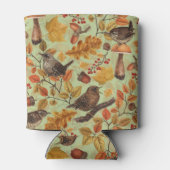 Herfstbladeren, bessen, paddenstoelen en winterkon blikjeskoeler (Achterkant)