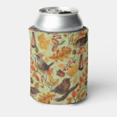 Herfstbladeren, bessen, paddenstoelen en winterkon blikjeskoeler (Blikje Achterkant)