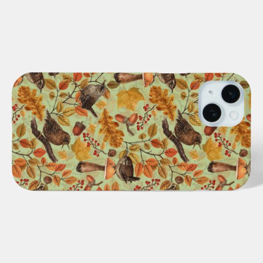 Herfstbladeren, bessen, paddenstoelen en winterkon Case-Mate iPhone case (Achterkant (horizontaal))