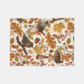 Herfstbladeren, bessen, paddenstoelen en winterkon fleece deken (Voorkant (Horizontaal))