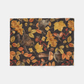 Herfstbladeren, bessen, paddenstoelen en winterkon fleece deken (Voorkant (Horizontaal))