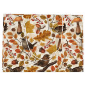 Herfstbladeren, bessen, paddenstoelen en winterkon groot cadeauzakje (Achterkant)