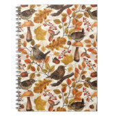 Herfstbladeren, bessen, paddenstoelen en winterkon notitieboek (Voorkant)