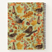 Herfstbladeren, bessen, paddenstoelen en winterkon notitieboek (Achterkant)