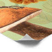 Herfstbladeren, bessen, paddenstoelen en winterkon poster (Hoek)