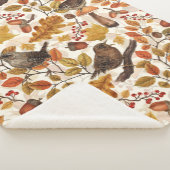 Herfstbladeren, bessen, paddenstoelen en winterkon sherpa deken (3/4)