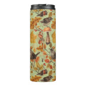 Herfstbladeren, bessen, paddenstoelen en winterkon thermosbeker (Achterkant)