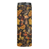 Herfstbladeren, bessen, paddenstoelen en winterkon thermosbeker (Achterkant)