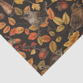 Herfstbladeren, bessen, paddenstoelen en winterkon tissuepapier (Detail)