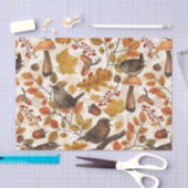 Herfstbladeren, bessen, paddenstoelen en winterkon tissuepapier (Craft)