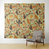 Herfstbladeren, bessen, paddenstoelen en winterkon wandkleed (In Situ (horizontaal))