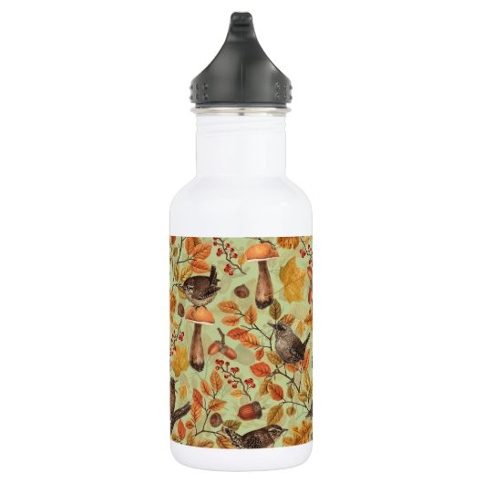 Herfstbladeren, bessen, paddenstoelen en winterkon waterfles  (Rechts)