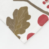 Herfstbladeren bessen takken herfst kleurpatroon fleece deken (Hoek)