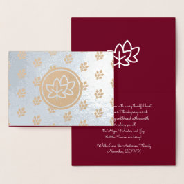 Herfstbladeren & Bessen Thanksgiving  Echt Folie Kaarten