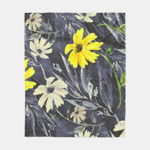 Herfstbladeren, bessen: waterverf. fleece deken