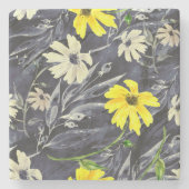 Herfstbladeren, bessen: waterverf. stenen onderzetter (Voorkant)