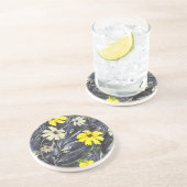 Herfstbladeren, bessen: waterverf. zandsteen onderzetter (Zijkant)