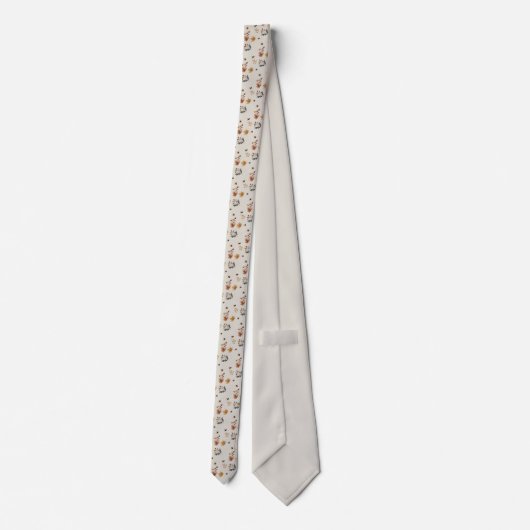 Herfstbladeren & Bijen Fall Monogram Stropdas (Achterkant)
