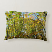 Herfstbladeren & blauwe lucht - gepersonaliseerd accent kussen (Achterkant)