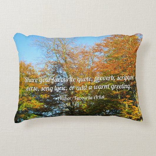 Herfstbladeren & blauwe lucht - gepersonaliseerd accent kussen