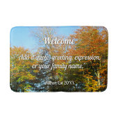 Herfstbladeren & blauwe lucht - gepersonaliseerd badmat