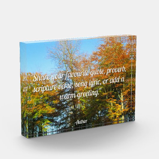 Herfstbladeren & blauwe lucht - gepersonaliseerd fotoblokken (Links)