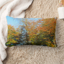 Herfstbladeren & blauwe lucht - gepersonaliseerd kussen