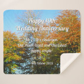 Herfstbladeren & blauwe lucht - gepersonaliseerd sherpa deken