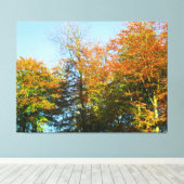 Herfstbladeren & Blauwe Luchten - Canvas Afdruk (Insitu (Houten vloer))