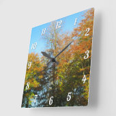 Herfstbladeren & Blauwe Skies - Custom Vierkante Klok (Hoek)