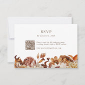 Herfstbladeren Bloem QR Code RSVP Kaartje (Voorkant)